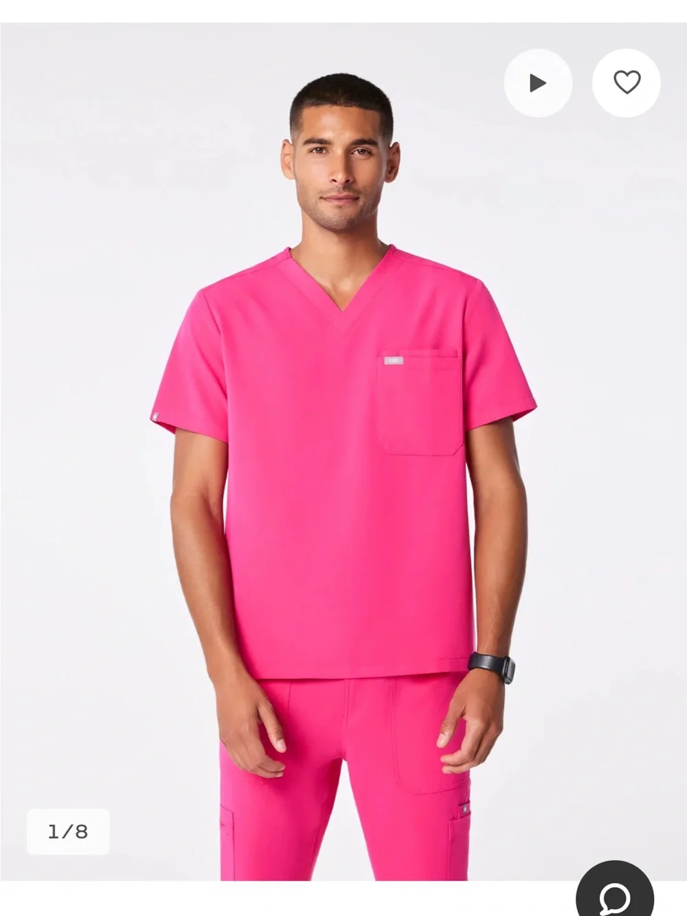 Figs Scrubs Set in Shocking Pink - Men’s size small - Picture 2 of 5